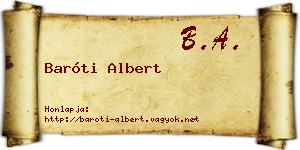 Baróti Albert névjegykártya