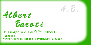 albert baroti business card